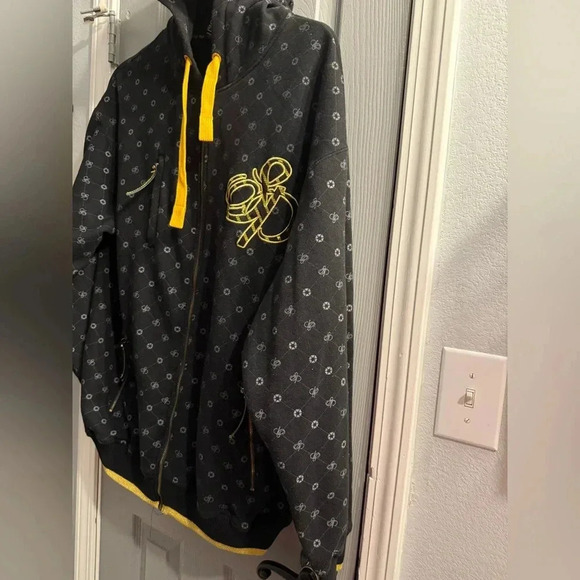 Vintage 2000s South Pole All over logo hoodie zippered pockets Mens Large - Picture 6 of 10